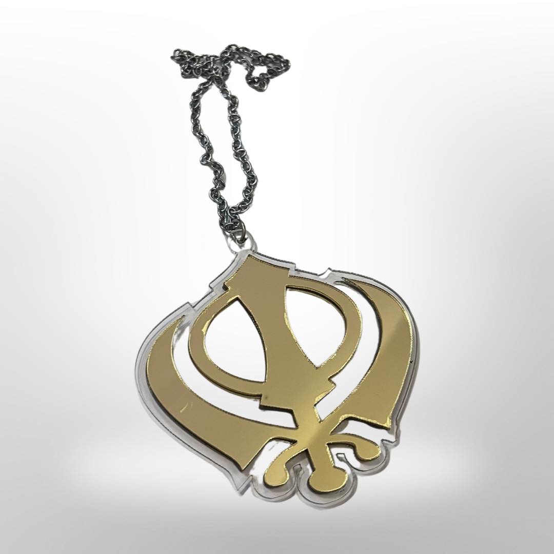 Sikh Khanda - Gold/blue/black