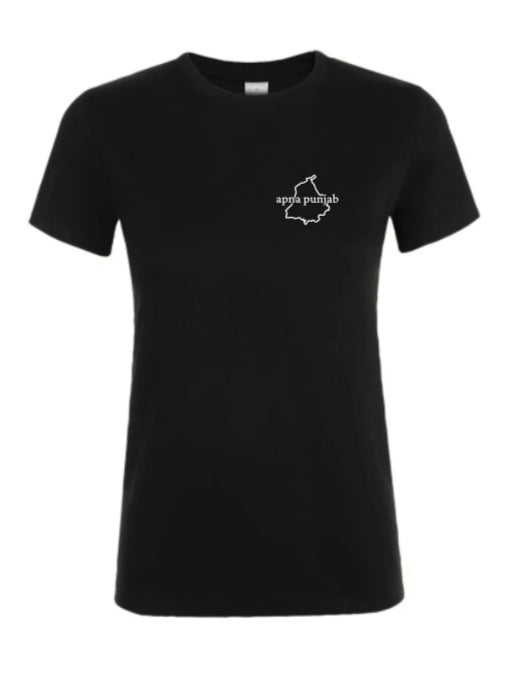 Apna Punjab basic T-shirt dames - Zwart/Wit