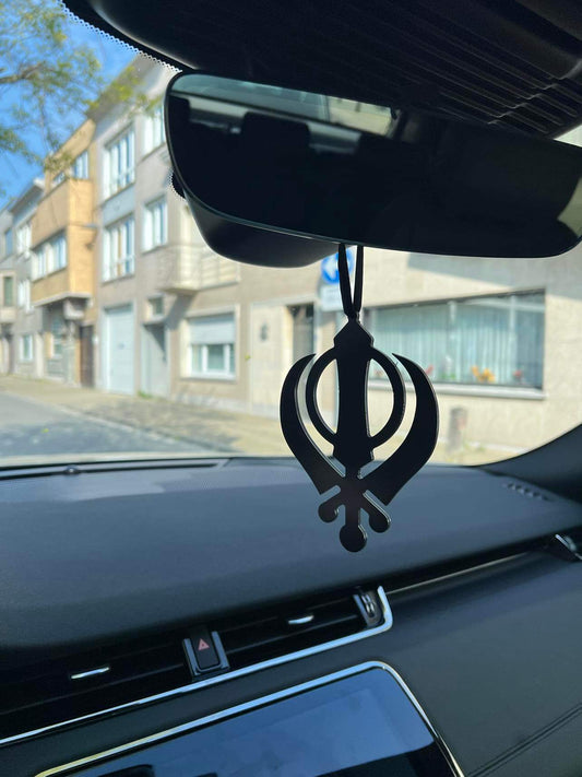 cintre de voiture Sikh Khanda