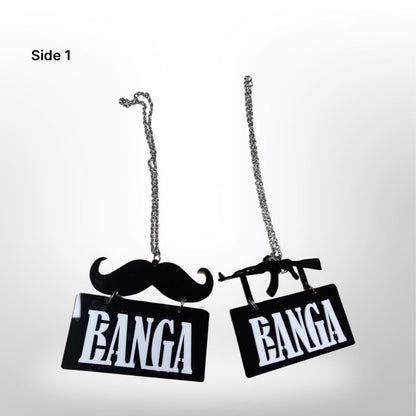 "Banga" car hanger - moustache/gun