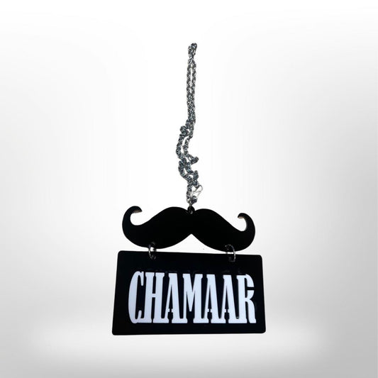 "Chamaar" car hanger - moustache/gun