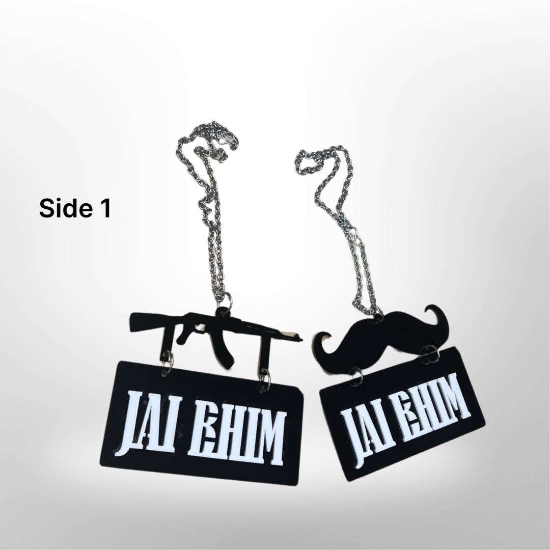 "Jai Bhim" car hanger - moustache/gun