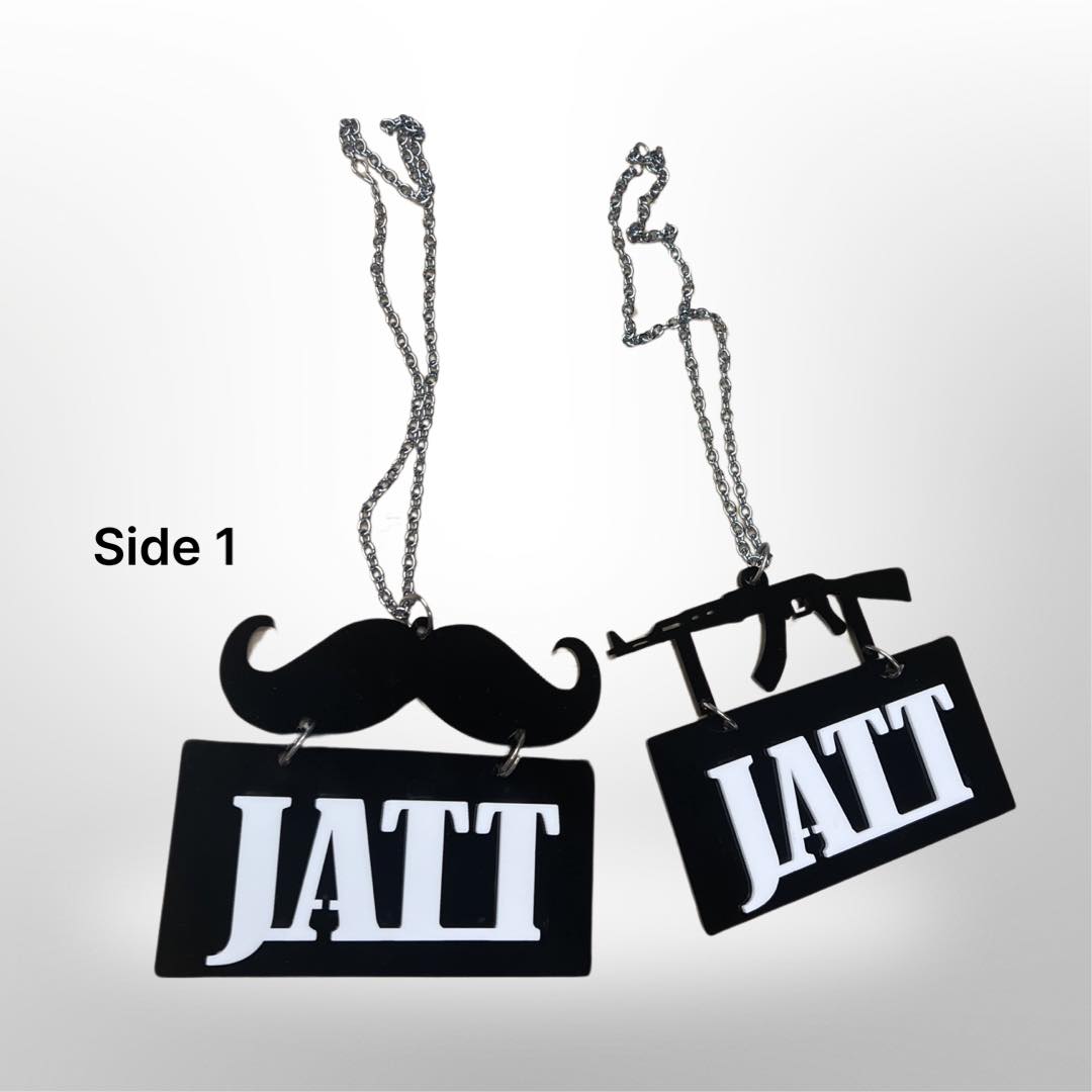 "Jatt" car hanger - moustache/gun