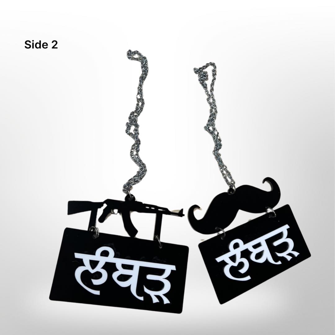 "Lambar" car hanger - moustache/gun