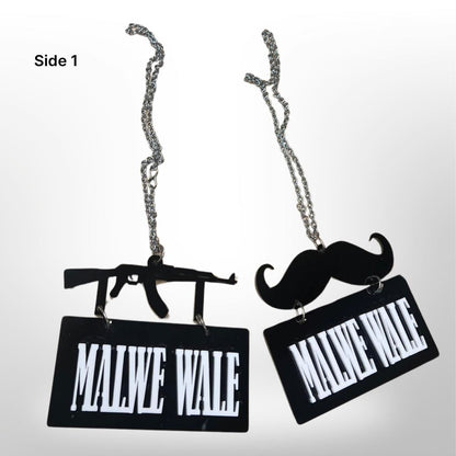 "Malwe wale" car hanger - moustache/gun