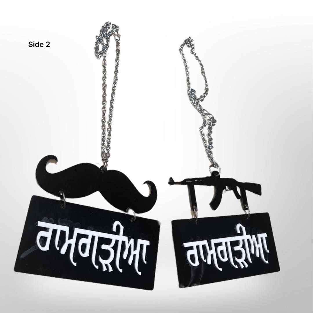 "Ramgarhia" car hanger - moustache/gun